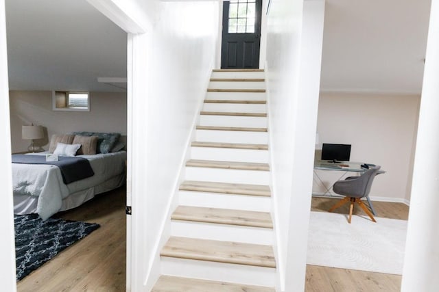 9533 W Silver Spring Dr, Milwaukee, WI 53225 - stairway with wood finished floors