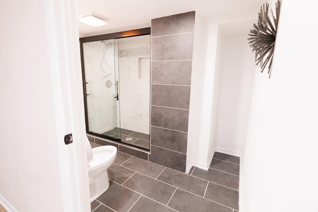 9533 W Silver Spring Dr, Milwaukee, WI 53225 - bathroom featuring a stall shower, tile patterned flooring, baseboards, and a bidet