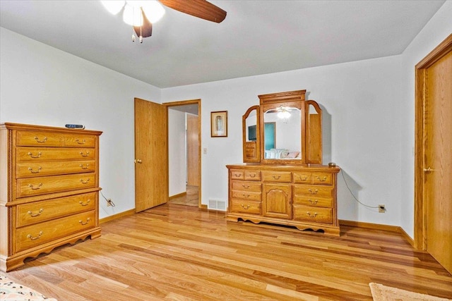 3810 Timber Valley Dr, Wisconsin Rapids, WI 54494 - bedroom featuring light wood finished floors and ceiling fan