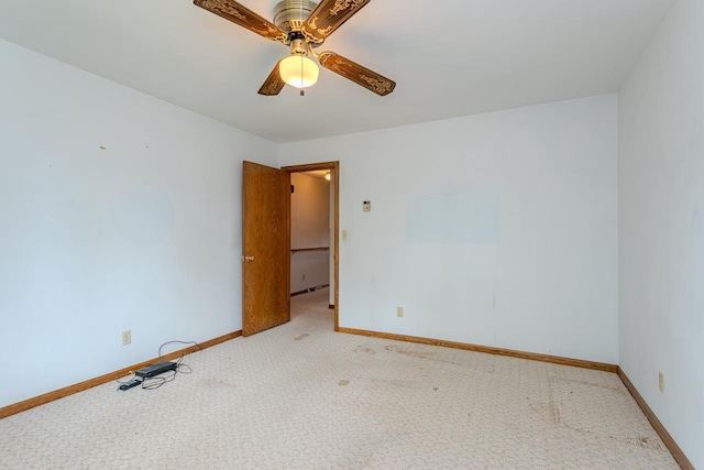 419 E Beech St, Edgar, WI 54426 - carpeted empty room with baseboards and ceiling fan
