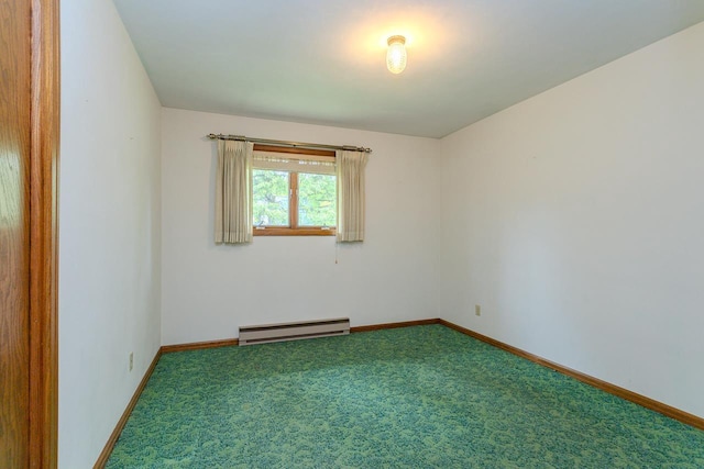 419 E Beech St, Edgar, WI 54426 - carpeted empty room featuring a baseboard radiator and baseboards