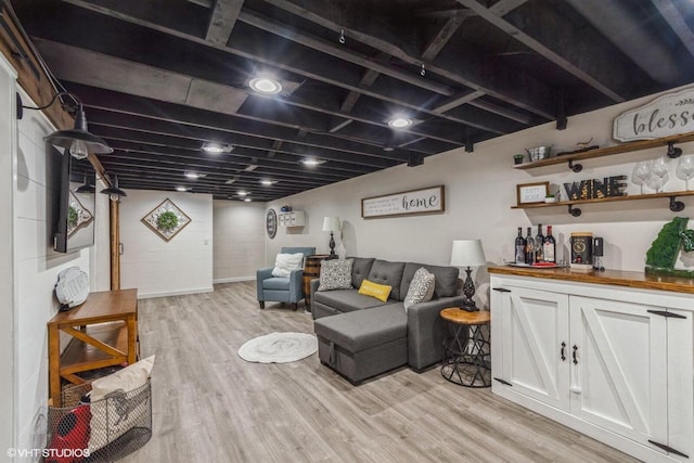 2590 S 91st St, West Allis, WI 53227 - living area with a dry bar and light wood finished floors