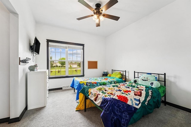 3815 Stone Wall Dr, De Pere, WI 54115 - bedroom with carpet flooring, baseboards, and a ceiling fan