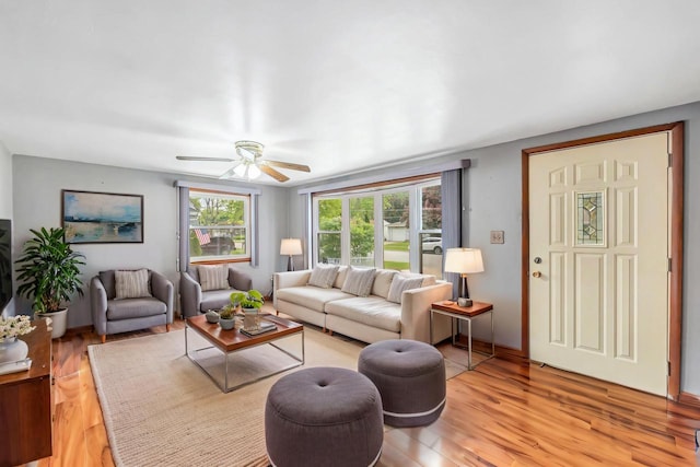 1945 Eastman Ave, Green Bay, WI 54302 - living area with a ceiling fan and light wood-type flooring