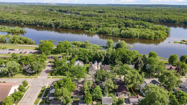 310 W Edgewater St, Portage, WI 53901 - drone / aerial view of a heavily wooded area and a nearby body of water