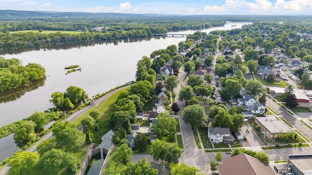 310 W Edgewater St, Portage, WI 53901 - aerial view of residential area featuring a nearby body of water and a forest