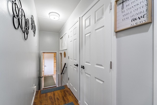 201 N 3rd St, Colby, WI 54421 - hallway with dark wood-style flooring