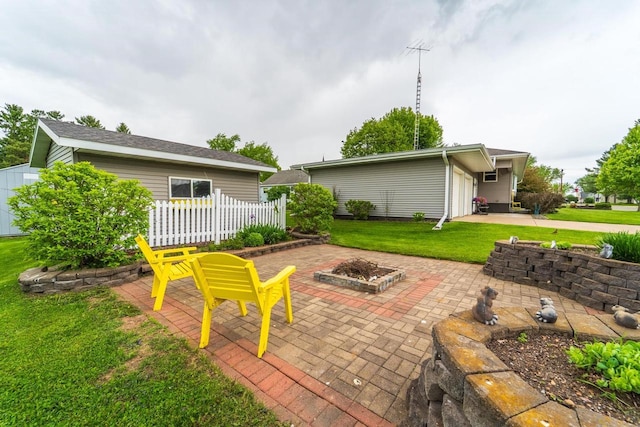 201 N 3rd St, Colby, WI 54421 - view of patio with an outdoor fire pit