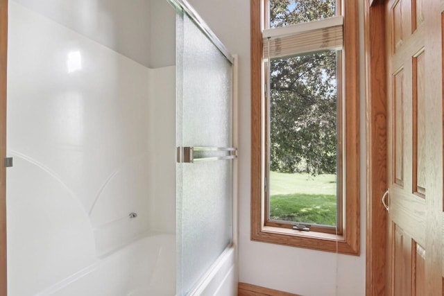 W313N4961 Chapel Ridge Rd, Hartland, WI 53029 - full bath featuring bath / shower combo with glass door