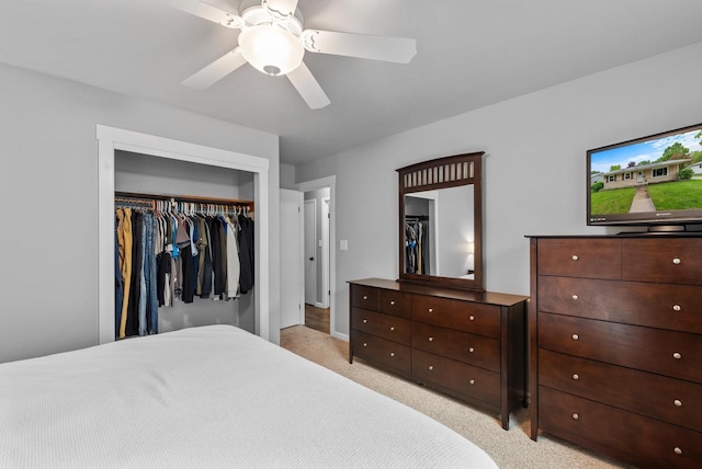 116 Woodward St, Fond Du Lac, WI 54935 - bedroom featuring a closet, light colored carpet, ceiling fan, and baseboards
