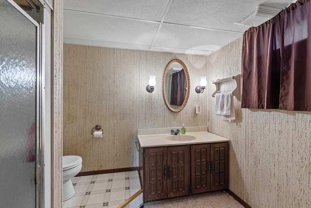 116 Woodward St, Fond Du Lac, WI 54935 - full bath featuring tile patterned floors, vanity, toilet, and a shower stall