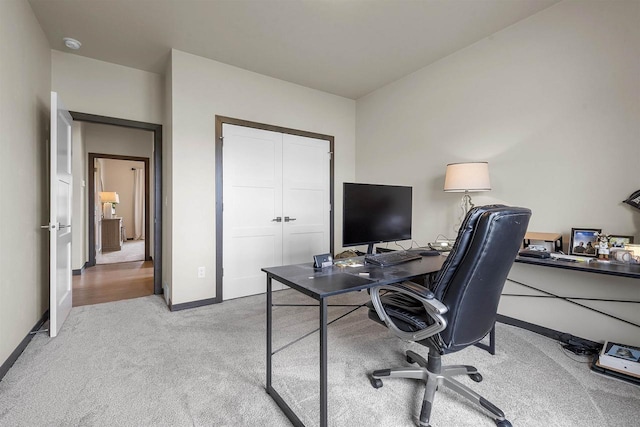 3812 Hawk Ledge Cir, De Pere, WI 54115 - office area featuring light colored carpet and baseboards