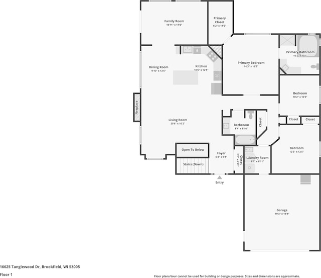 16625 Tanglewood Dr, Brookfield, WI 53005 - property floor plan