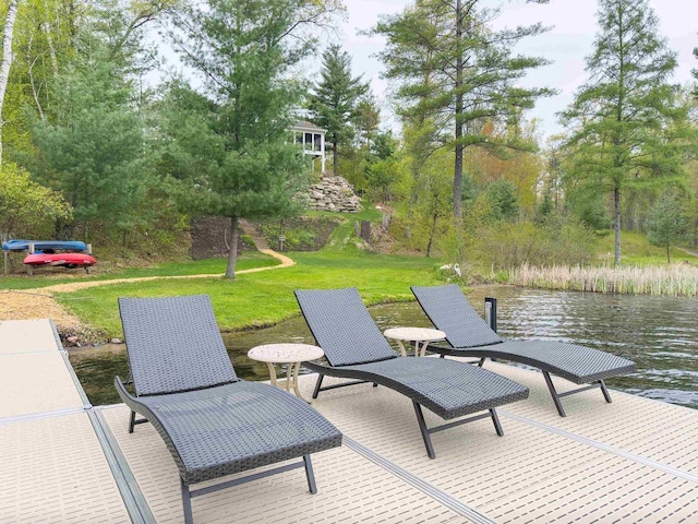 W12900 W Shore Dr, Crivitz, WI 54114 - view of patio with a water view