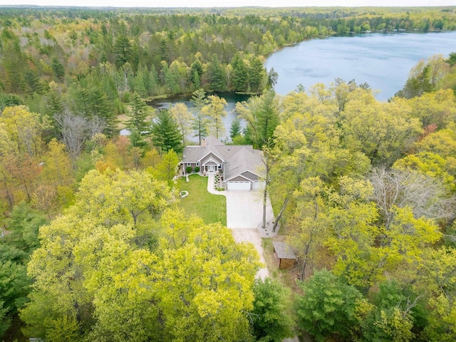 W12900 W Shore Dr, Crivitz, WI 54114 - aerial view of property and surrounding area with a forest and a large body of water