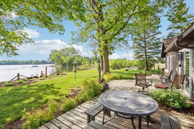 950 N Dousman Rd, Summit, WI 53066 - deck with a water view and a lawn