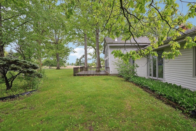 954 N Dousman Rd, Summit, WI 53066 - view of green lawn featuring a wooden deck