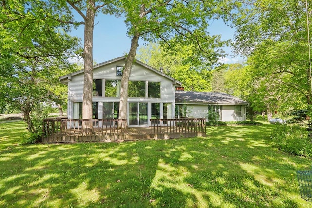 954 N Dousman Rd, Summit, WI 53066 - rear view of house with a deck and a yard