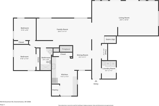 954 N Dousman Rd, Summit, WI 53066 - room layout