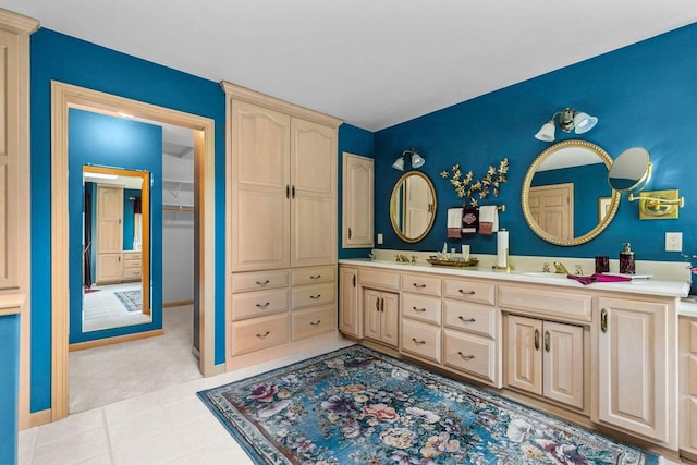 N4653 Thompson Rd, Shiocton, WI 54170 - bathroom featuring double vanity and a closet