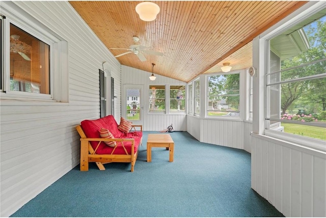 632 E 2nd St, New Richmond, WI 54017 - sunroom / solarium with ceiling fan, healthy amount of natural light, and lofted ceiling