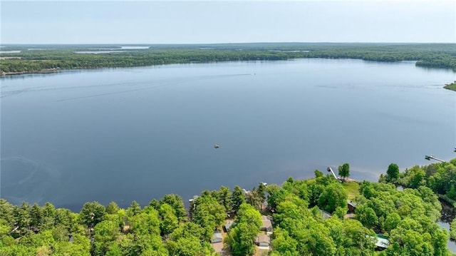 5922 W Shore Ln, Stone Lake, WI 54876 - drone / aerial view of a nearby body of water and a forest
