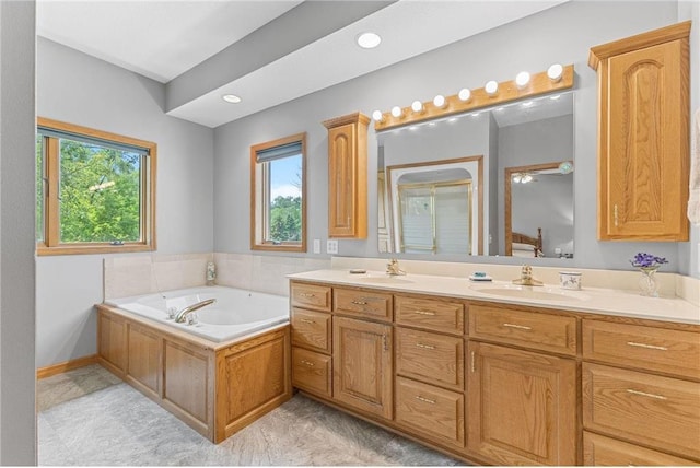 1115 S Trappers Xing, Hugo, MN 55038 - bathroom featuring double vanity and a bath
