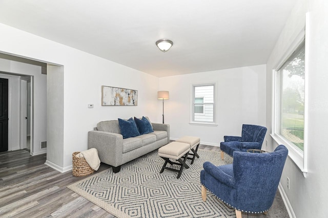 4155 N 67th St, Milwaukee, WI 53216 - living room featuring wood finished floors and baseboards
