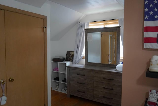 3867 S Massachusetts Ave, Milwaukee, WI 53220 - bedroom with vaulted ceiling and dark wood-style floors