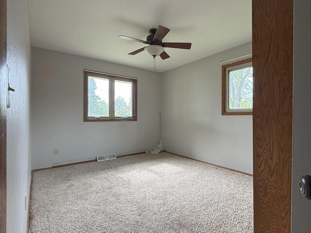 1124 Tullar Rd, Neenah, WI 54956 - unfurnished room featuring plenty of natural light, ceiling fan, and carpet floors