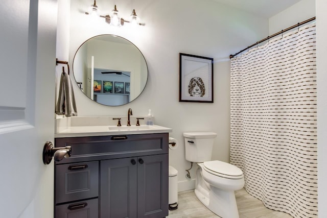 E12785 Wynding Way, Merrimac, WI 53561 - bathroom with toilet, vanity, and curtained shower