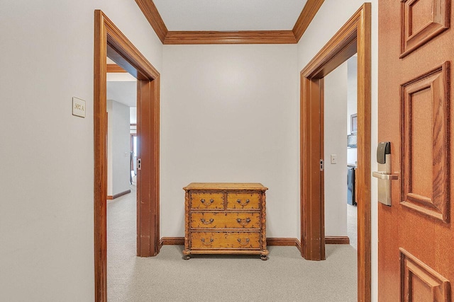 101 Osthoff Ave Unit 302A-B, Elkhart Lake, WI 53020 - hall with carpet, crown molding, and baseboards