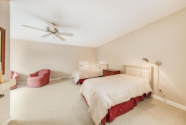 N19W22081 Fox View Ct Unit 2B, Waukesha, WI 53186 - bedroom featuring carpet floors, baseboards, and a ceiling fan