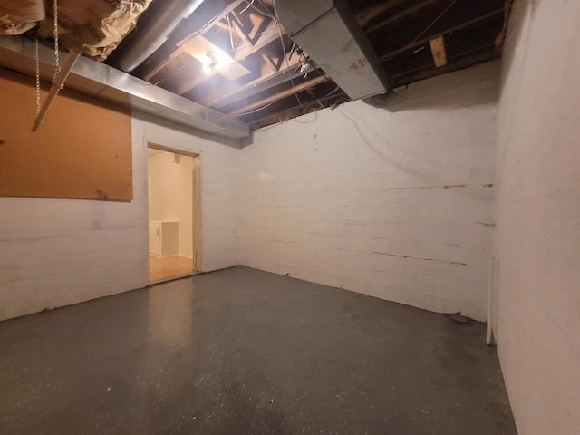 324 N Pine St, Reedsburg, WI 53959 - unfinished below grade area featuring concrete block wall