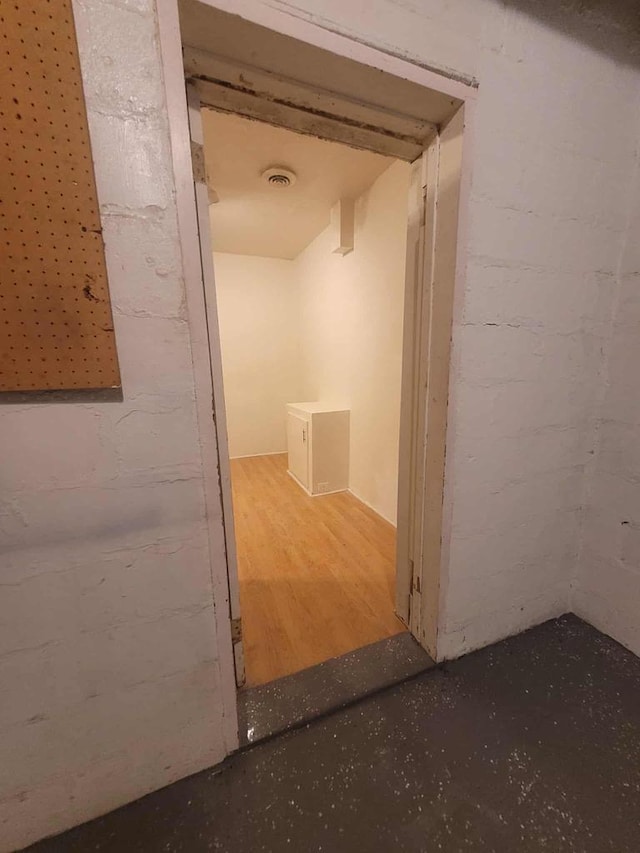 324 N Pine St, Reedsburg, WI 53959 - corridor featuring concrete block wall