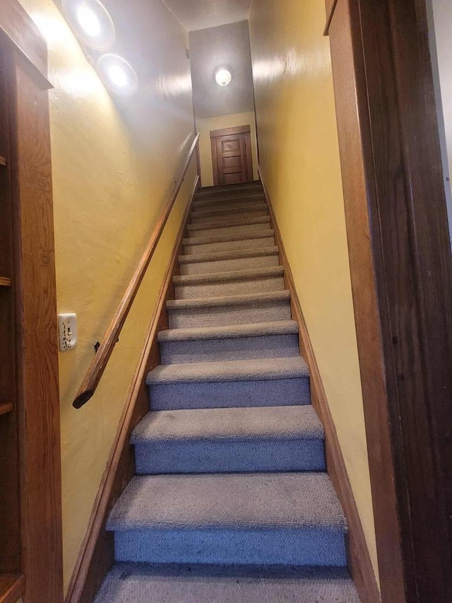 324 N Pine St, Reedsburg, WI 53959 - stairway featuring carpet flooring
