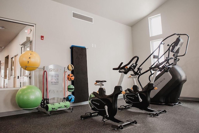 1325 Hagar St, La Crosse, WI 54603 - workout area featuring vaulted ceiling