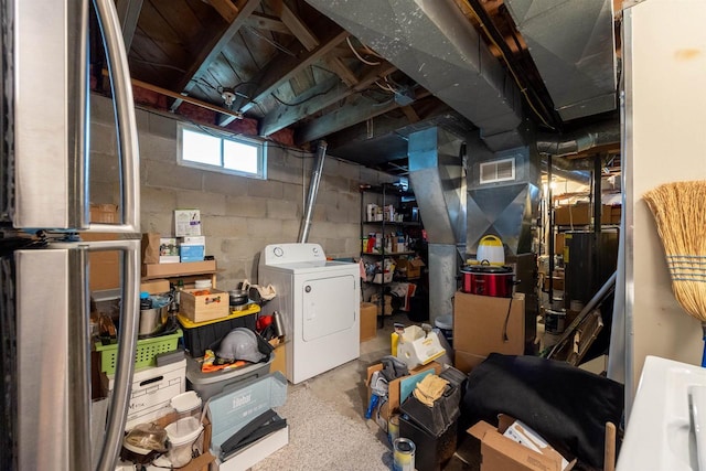 841 4th St S, Wisconsin Rapids, WI 54494 - basement with washer / clothes dryer and concrete block wall