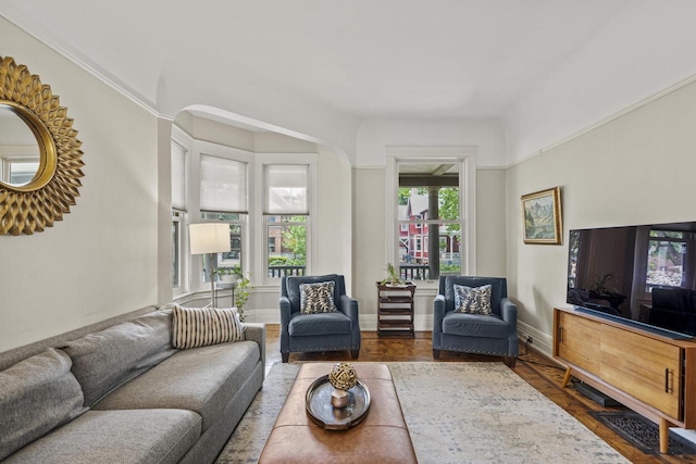 2710 N Hackett Ave, Milwaukee, WI 53211 - living room featuring baseboards and wood finished floors