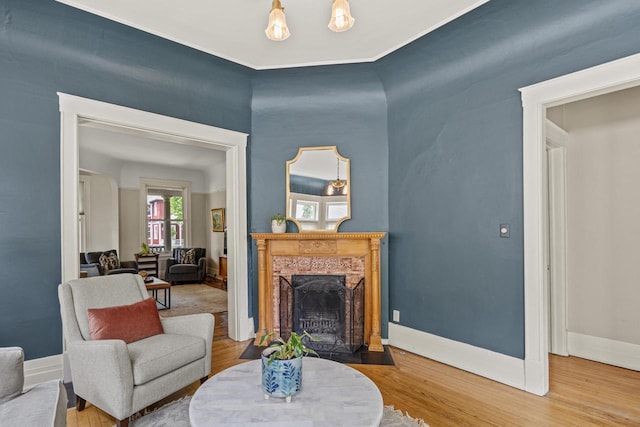 2710 N Hackett Ave, Milwaukee, WI 53211 - living area featuring wood finished floors and a fireplace