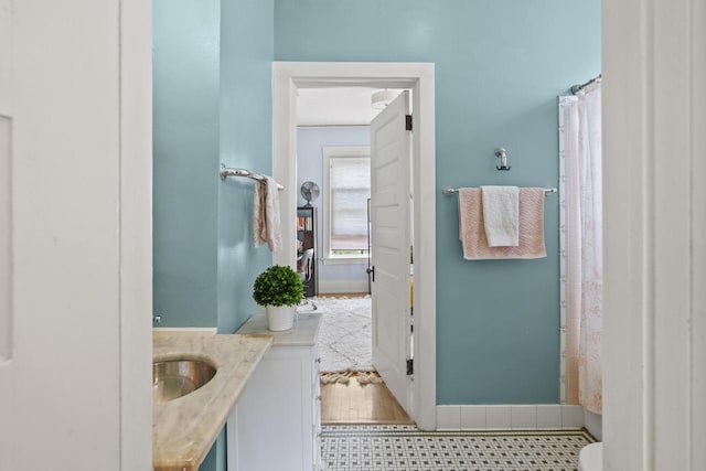 2710 N Hackett Ave, Milwaukee, WI 53211 - full bathroom featuring vanity and a shower with shower curtain