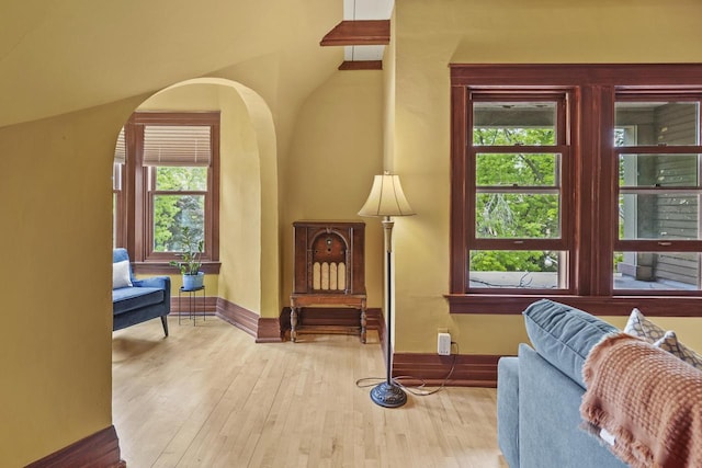 2710 N Hackett Ave, Milwaukee, WI 53211 - sitting room featuring hardwood / wood-style flooring and arched walkways