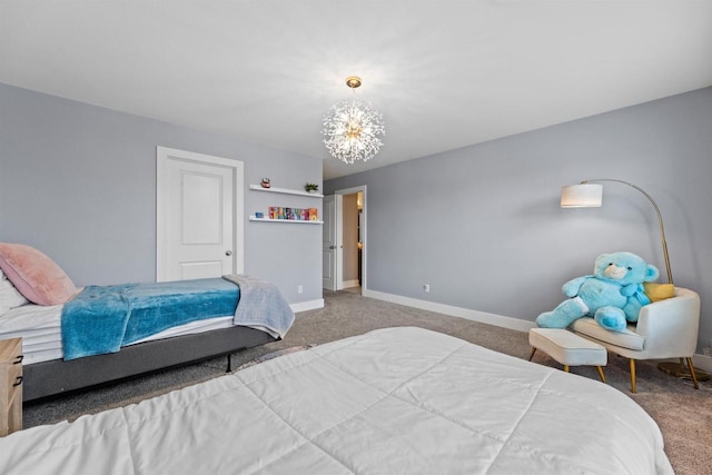 19750 Heron Pass, Brookfield, WI 53045 - carpeted bedroom featuring a chandelier and baseboards