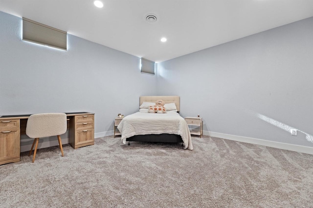 19750 Heron Pass, Brookfield, WI 53045 - bedroom featuring light colored carpet, baseboards, a desk, and recessed lighting