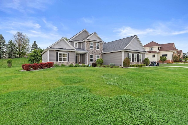 19750 Heron Pass, Brookfield, WI 53045 - view of front of house featuring stone siding and a front lawn