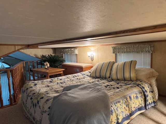 269 Oak Ln, Edgerton, WI 53534 - bedroom with carpet and beamed ceiling