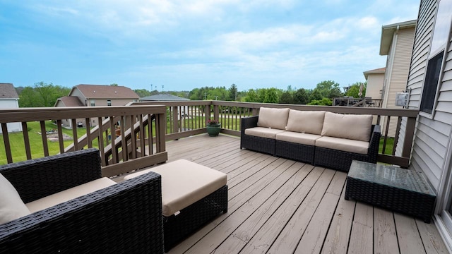 7236 N Beau Ave, Milwaukee, WI 53224 - wooden deck with outdoor lounge area