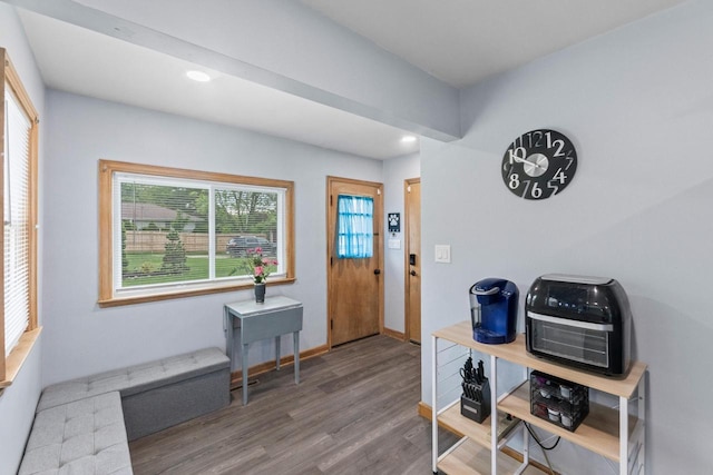 519 S Charles St, Waukesha, WI 53186 - entryway with wood finished floors, baseboards, and recessed lighting