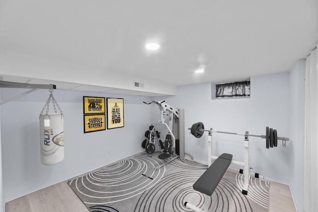 519 S Charles St, Waukesha, WI 53186 - exercise room with wood finished floors and baseboards
