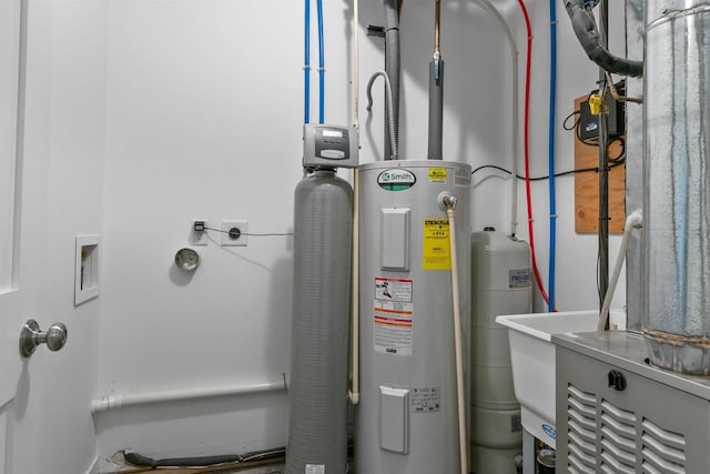 3155 W Lake Helen Dr, Rosholt, WI 54473 - utility room featuring water heater